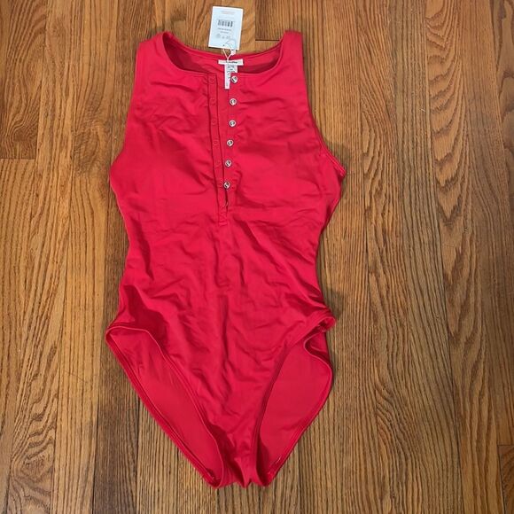 Andie Swim The Malibu One Piece Swimsuit Cherry Red size M NWT - Picture 2 of 6